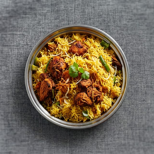 Delight Chicken Tikka Biryani.