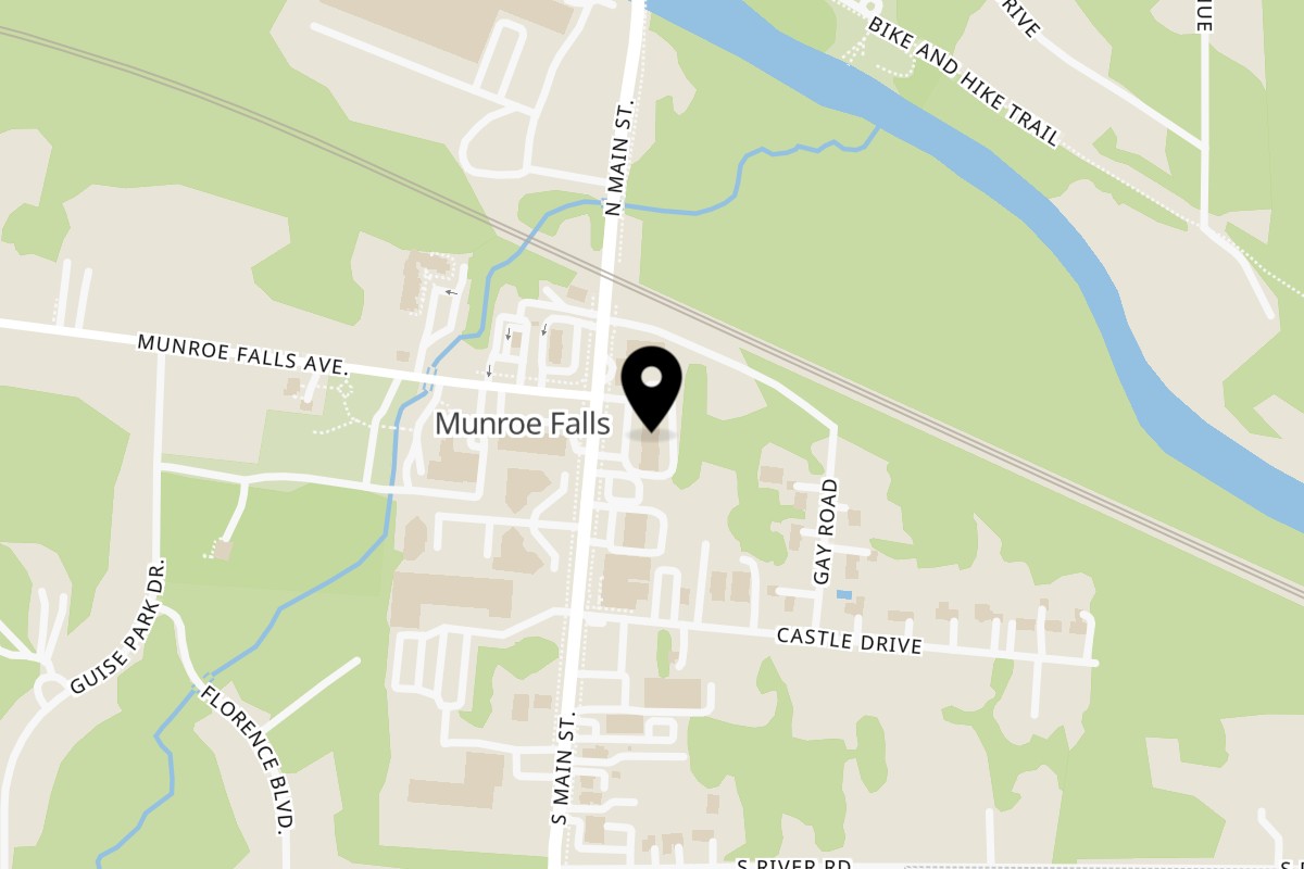 Map showing the location of The Spice Delight on 14 S Main St in Munroe Falls